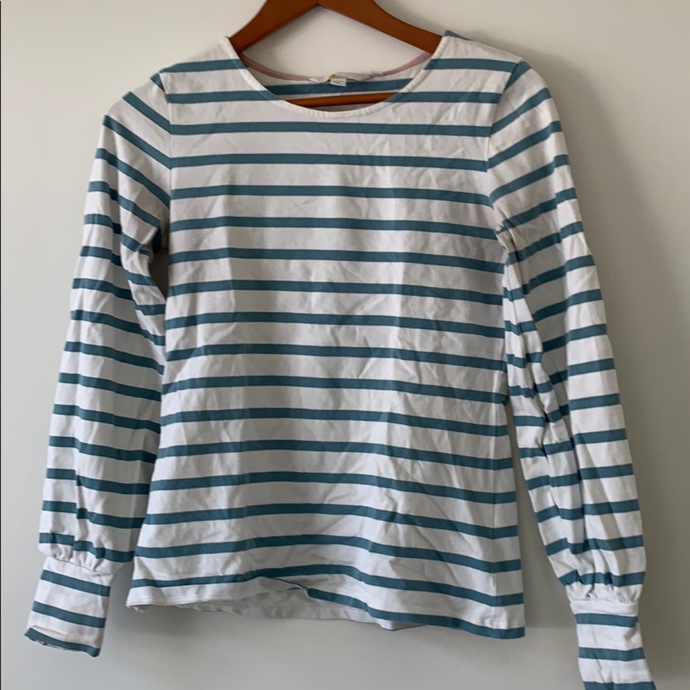 Boden Striped Balloon Sleeve Shirt